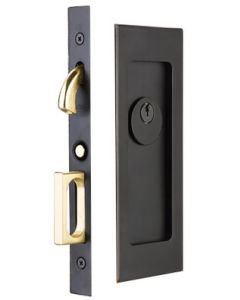 Cierre para puerta corrediza con llave, Estilo moderno rectangular, 1-3/4" de grueso, US19