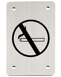 Simbolo de NO Fumado, 10cm x 15cm, Acero Inoxidable